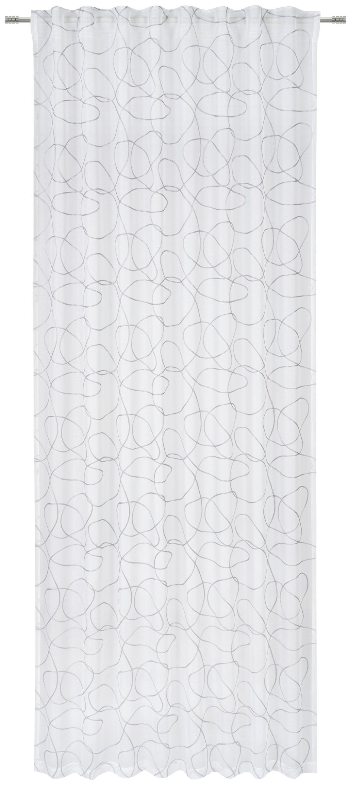 DRAPERIE CONFECȚIONATĂ transparent  - alb/gri, Design, textil (135/245cm) - Esposa