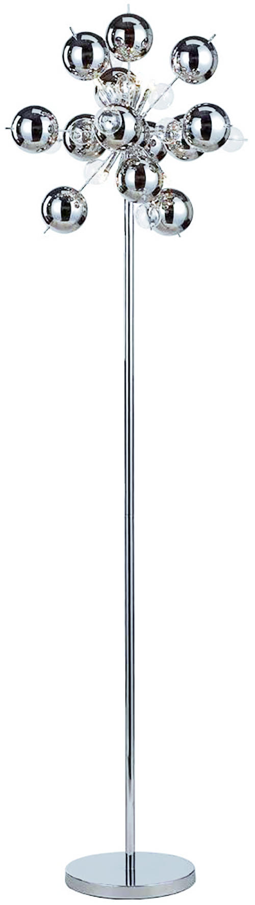 STEHLEUCHTE 50/167 cm    - Klar/Chromfarben, Design, Glas/Metall (50/167cm) - Näve