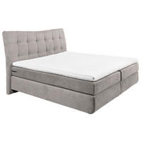 BOXSPRINGBETT 180/200 cm  in Hellgrau  - Hellgrau/Schwarz, Design, Kunststoff/Textil (180/200cm) - Esposa