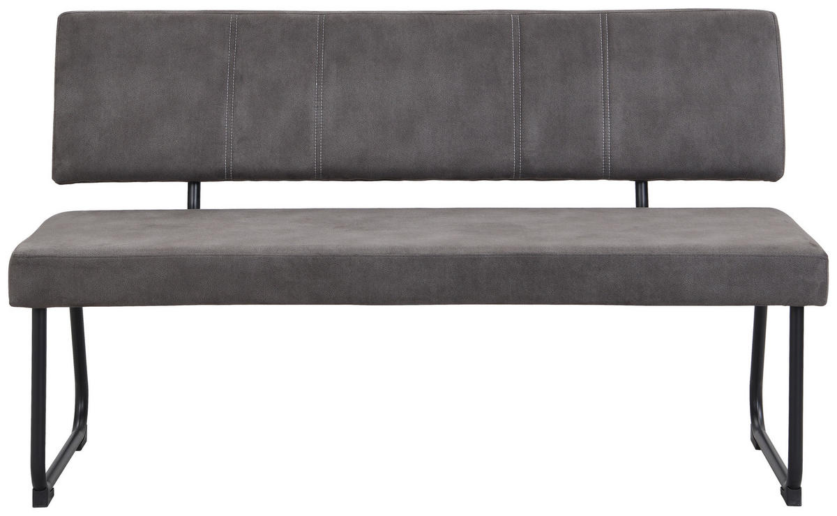 SITZBANK 140/85/59 cm Webstoff Anthrazit  - Anthrazit/Beige, Design, Textil/Metall (140/85/59cm) - Boxxx