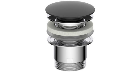 ABLAUFVENTIL  - Chromfarben/Schwarz, Basics, Metall (6,5cm) - Xora