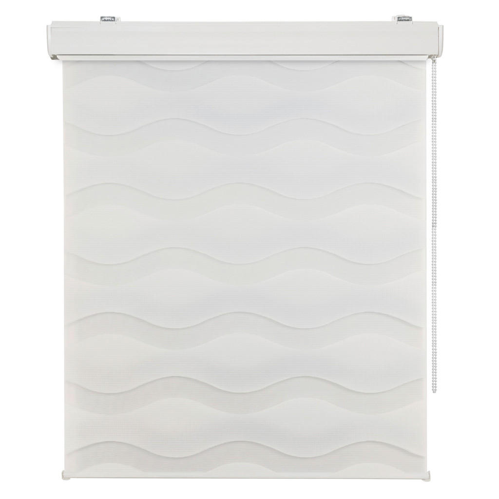 Thumbnail - Homeware Doppelrollo Mare, Weiß, Textil, Wellen, 80x160 cm, Länge universell einstellbar, Wohntextilien, Rollos & Jalous...