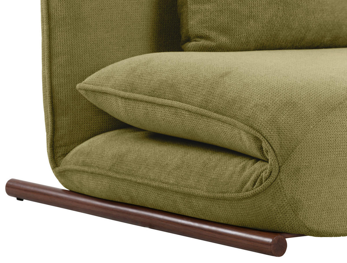 SESSEL in Samt Grün, Dunkelbraun  - Dunkelbraun/Grün, Design, Textil/Metall (93/97/80cm) - MID.YOU