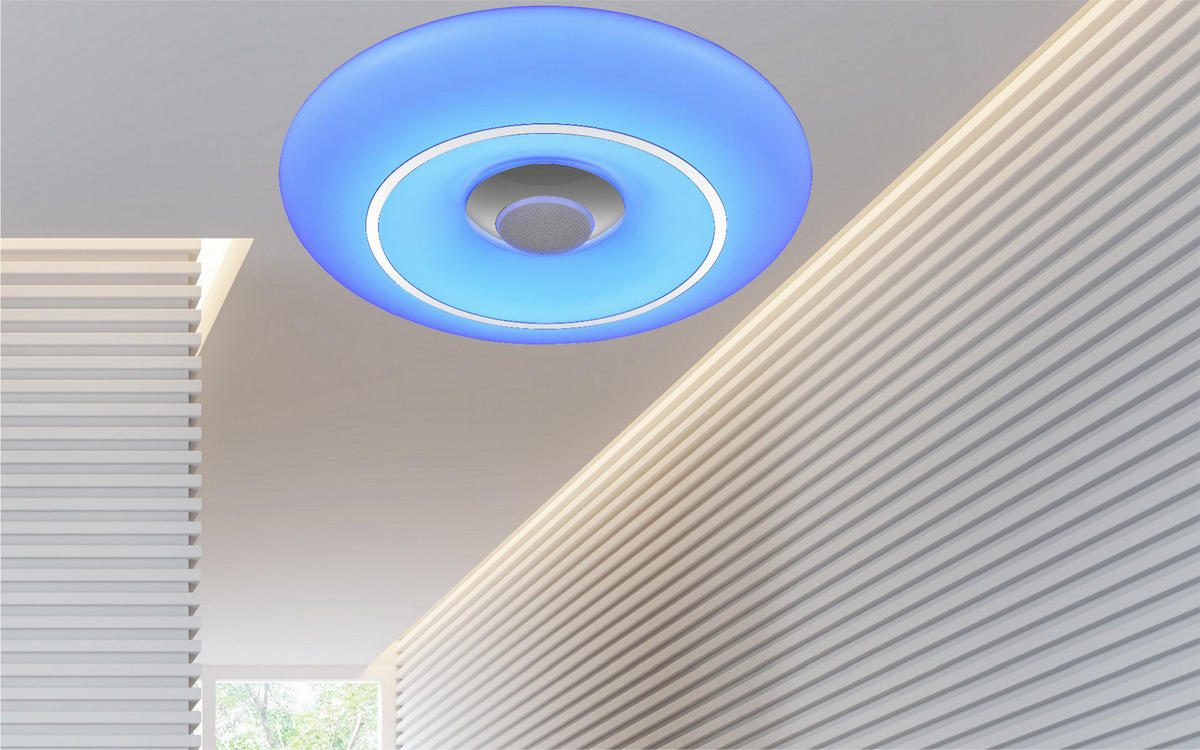 STROPNÉ LED SVIETIDLO, 39/7 cm  - biela/chrómová, Lifestyle, kov/plast (39/7cm) - Novel