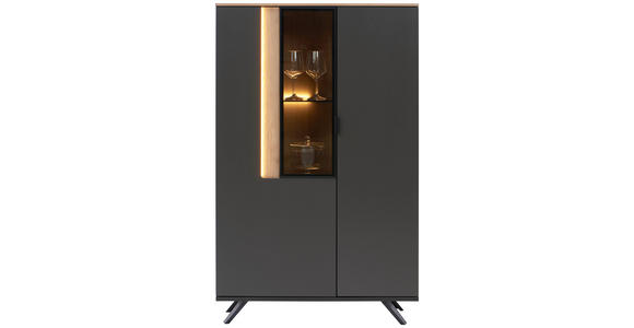 HIGHBOARD Anthrazit, Eichefarben 92,9/136,6/42 cm - Eichefarben/Anthrazit, Design, Glas/Holzwerkstoff (92,9/136,6/42cm) - Dieter Knoll