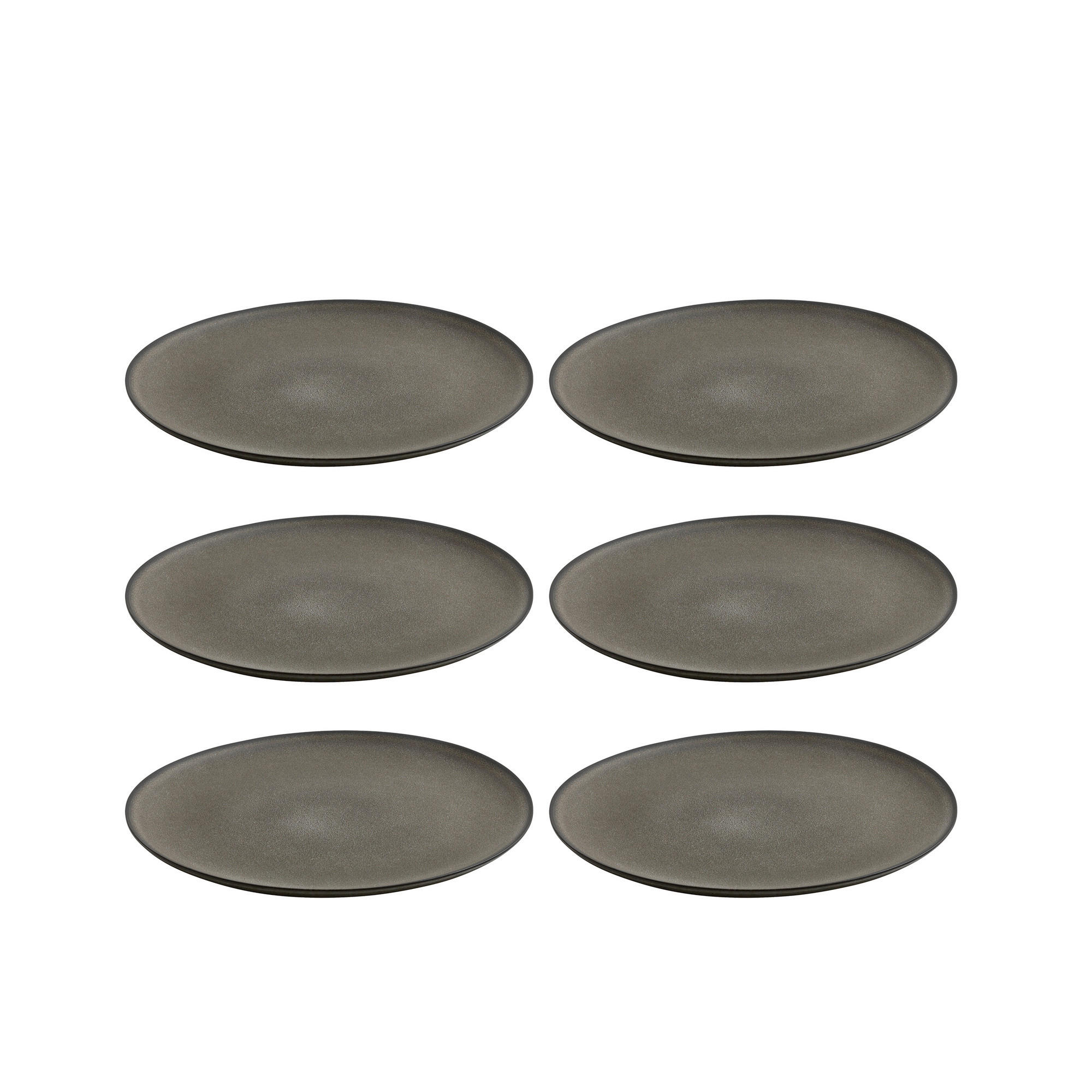 TELLERSET RAW 6-teilig  - Graubraun, Basics, Keramik (23cm) - Aida