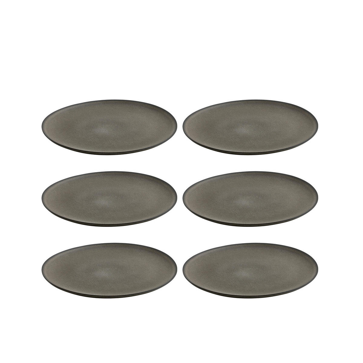 TELLERSET RAW 6-teilig  - Graubraun, Basics, Keramik (23cm) - Aida