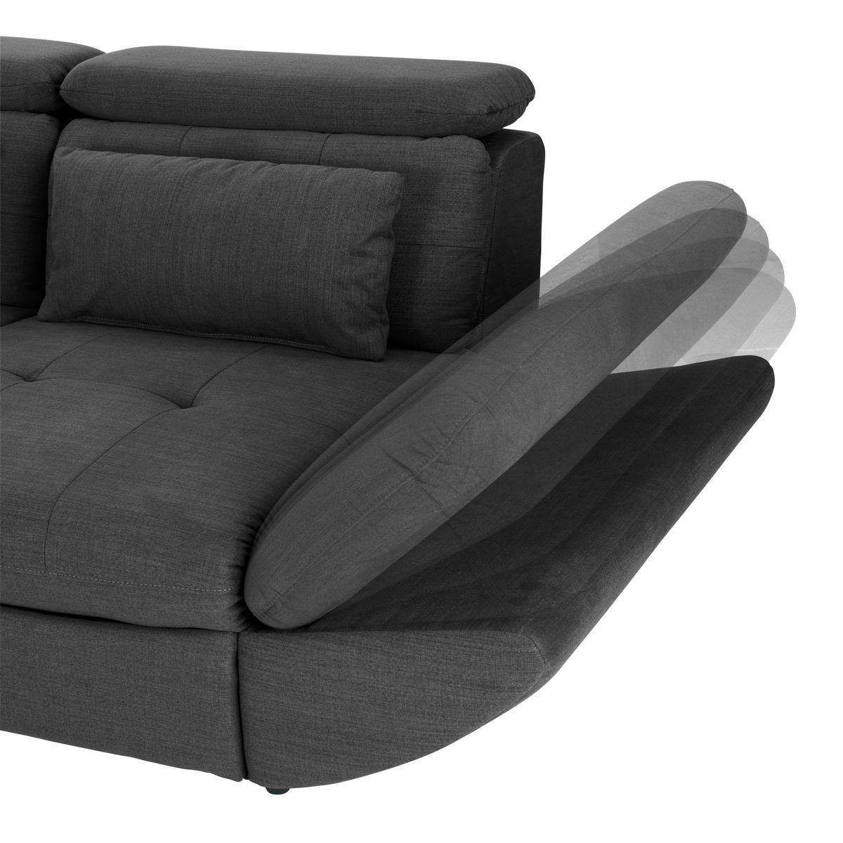 WOHNLANDSCHAFT in Webstoff Anthrazit  - Anthrazit/Schwarz, Modern, Kunststoff/Textil (233/311cm) - MID.YOU