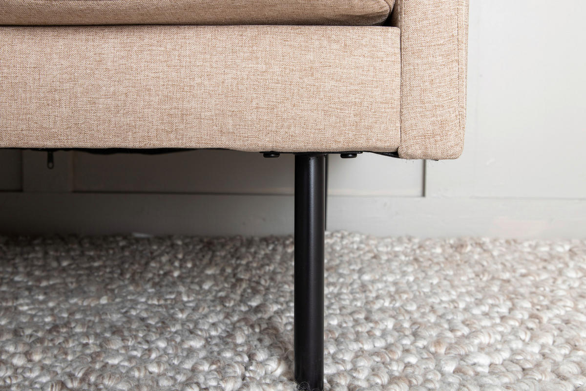 2-SITZER-SOFA Textilgeflecht Braun, Schwarz  - Hellbraun/Beige, Design, Textil/Metall (180/78/80cm) - Livetastic