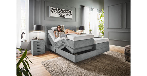 BOXSPRINGBETT 200/200 cm  in Grau  - Grau, KONVENTIONELL, Holz/Textil (200/200cm) - Dieter Knoll