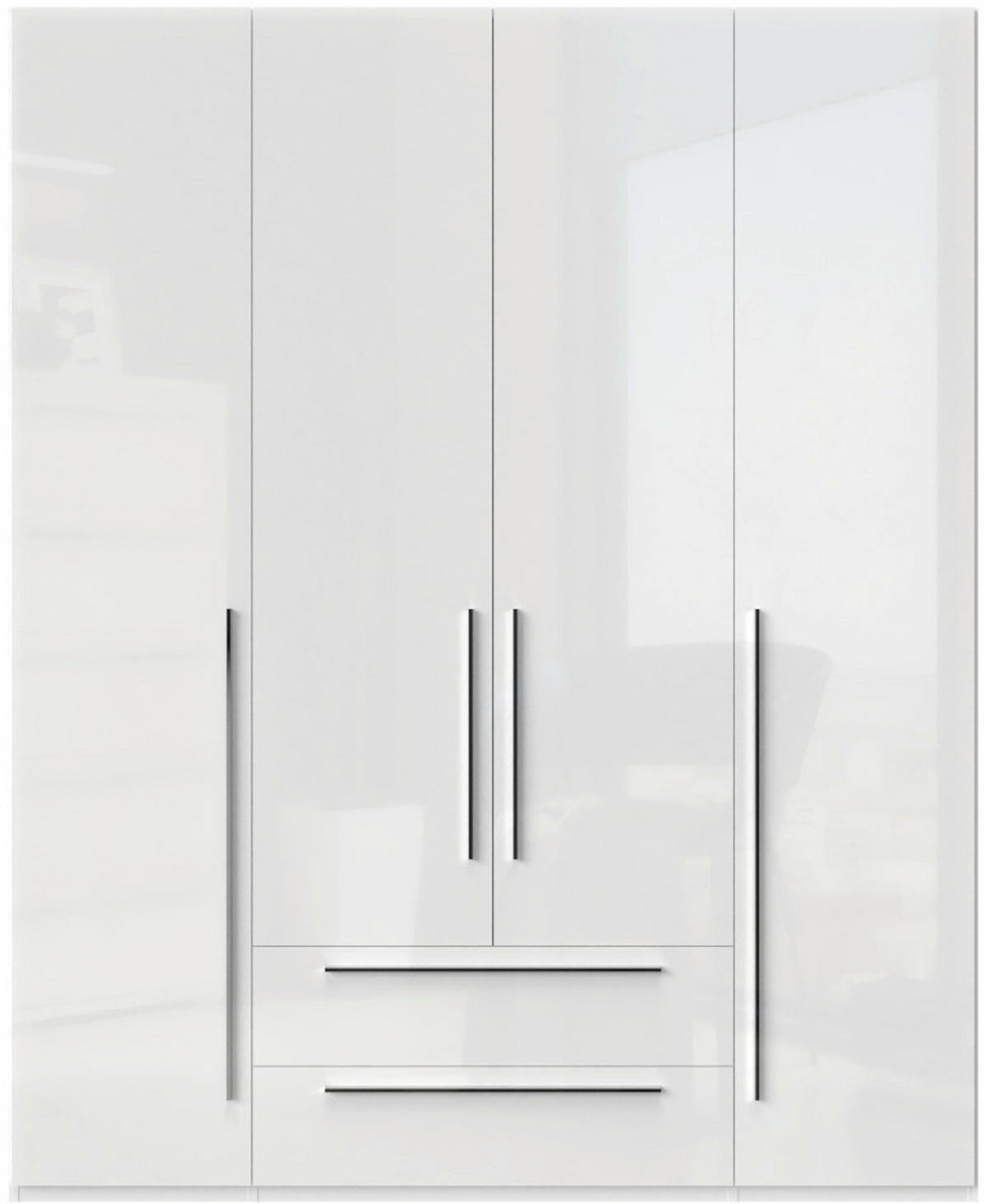 ORMAR SA KLASIČNIM VRATIMA bela visoki sjaj, bela  182/224/56 cm  - bela visoki sjaj/bela, Dizajnerski, pločasti materijal/plastika (182/224/56cm)