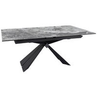 ESSTISCH in Metall, Glas, Keramik 180-230/76/95 cm  - Schwarz/Grau, Design, Glas/Keramik (180-230/76/95cm) - Novel