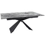 ESSTISCH in Metall, Glas, Keramik 180-230/76/95 cm  - Schwarz/Grau, Design, Glas/Keramik (180-230/76/95cm) - Novel