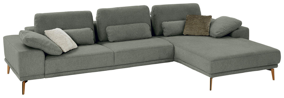 ECKSOFA in Flachgewebe Dunkelgrün  - Wildeiche/Dunkelgrün, Design, Holz/Textil (334/193cm) - Niels Andersson