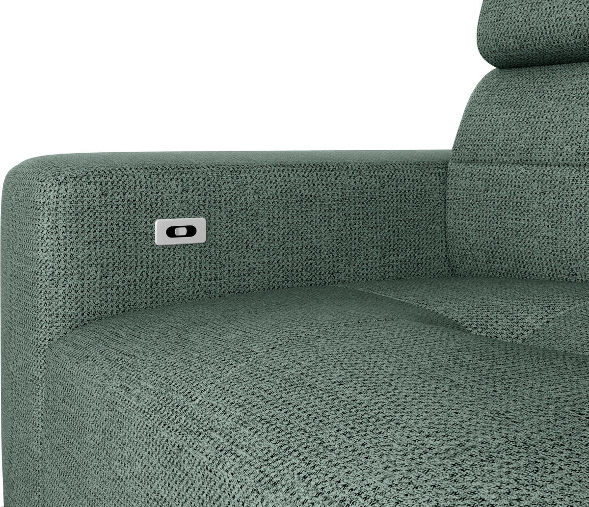 ECKSOFA Waldgrün Chenille  - Waldgrün/Schwarz, KONVENTIONELL, Textil/Metall (264/178cm) - Hom`in