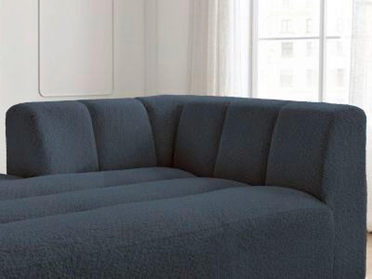 SOFAELEMENT ANNECY Bouclé Dunkelblau  - Schwarz/Dunkelblau, MODERN, Kunststoff/Textil (120/72/170cm)