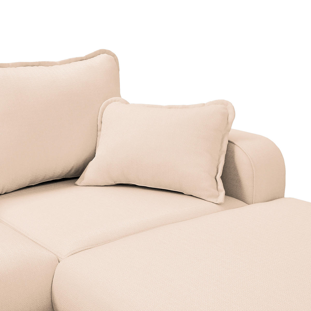 WOHNLANDSCHAFT Ecru Textilgeflecht  - Wengefarben/Ecru, Design, Holz/Textil (167/296/170cm) - Livetastic
