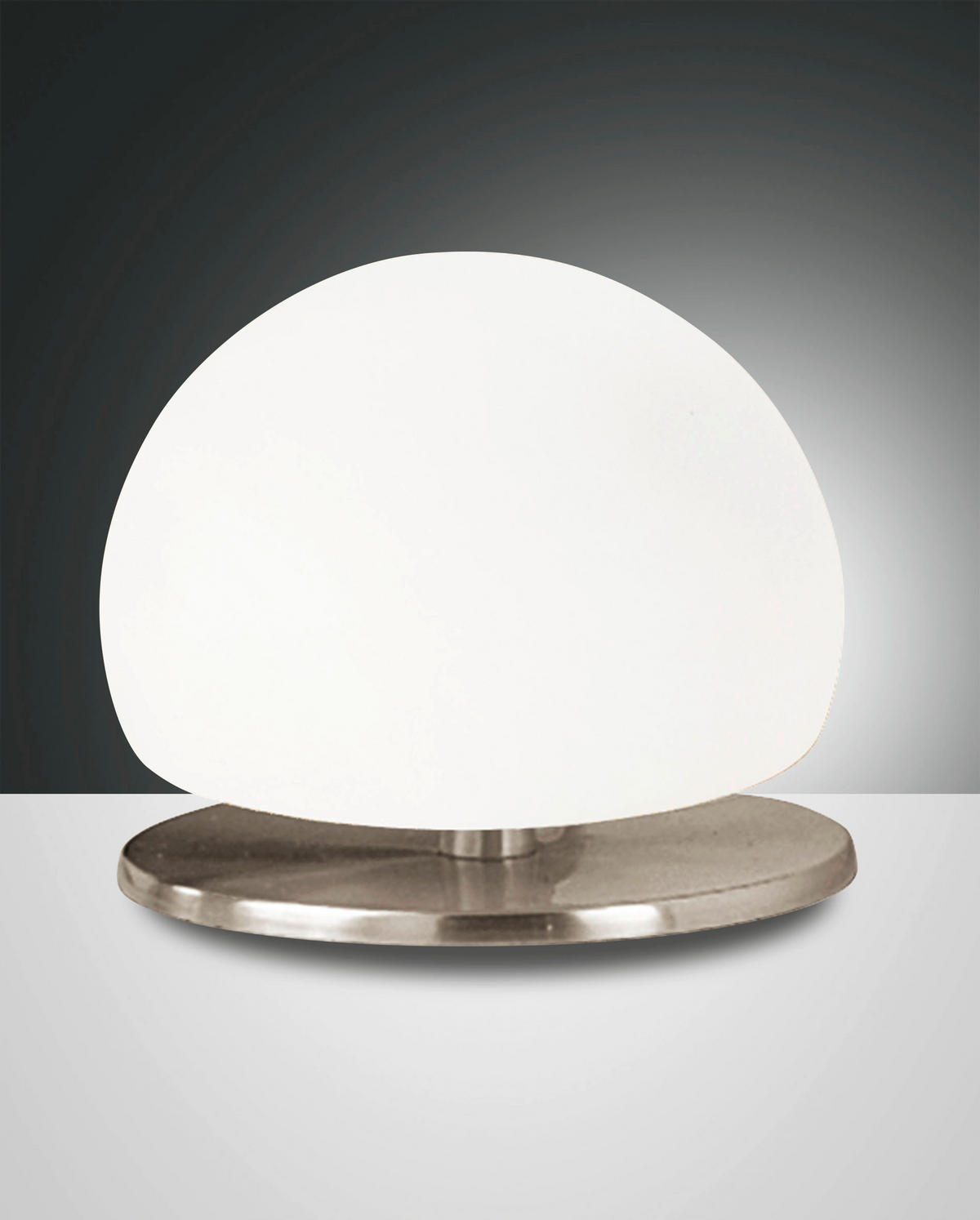 LED-TISCHLEUCHTE MORGANA 15/13 cm   - Weiß/Nickelfarben, Design, Glas/Metall (15/13cm) - Fabas Luce