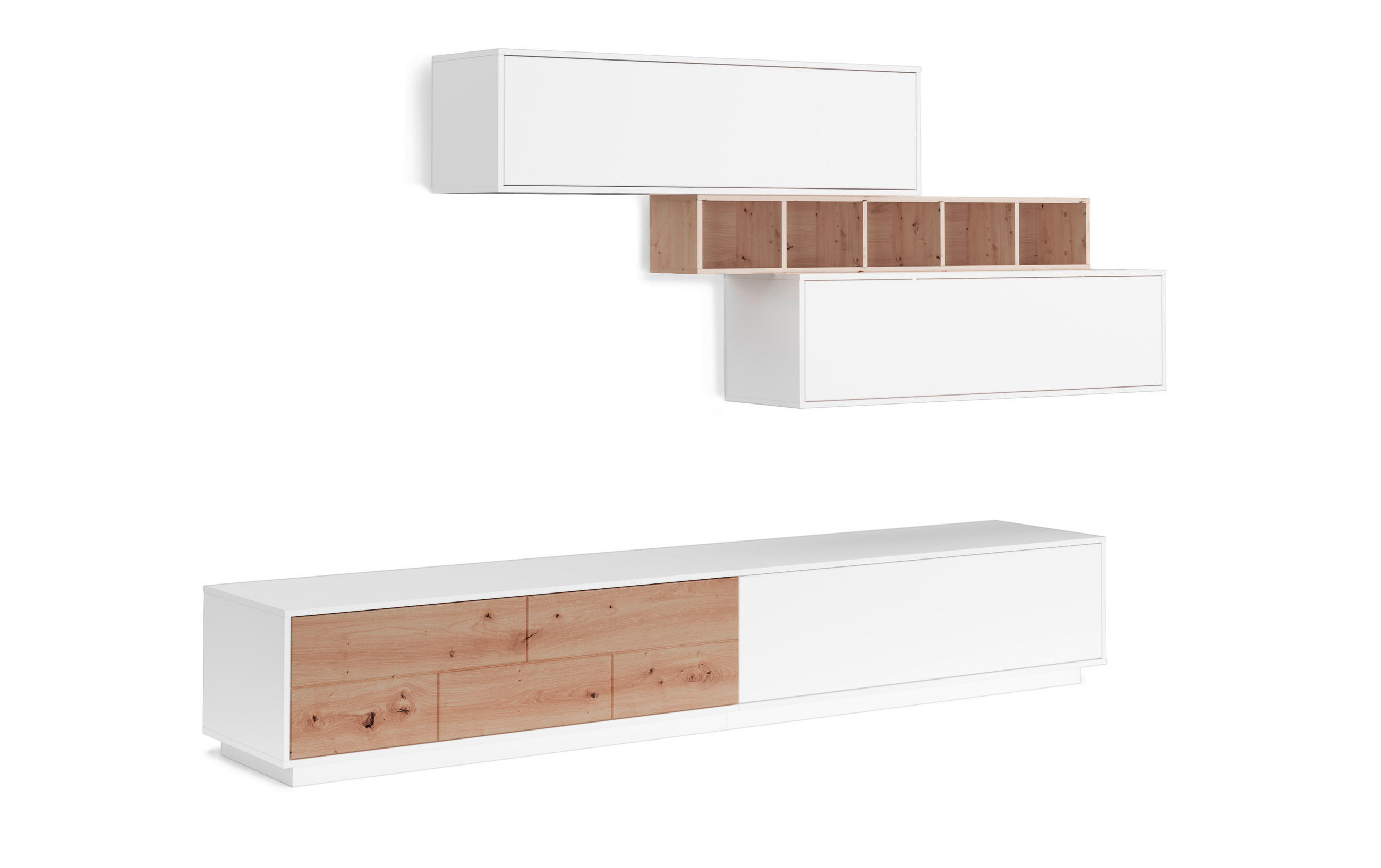 Carryhome OBÝVACIA STENA, biela, dub artisan