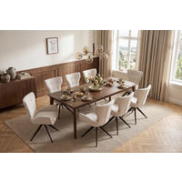 ARMLEHNSTUHL  Sitzfläche 360° drehbar Chenille  Schwarz, Beige  - Beige/Schwarz, MODERN, Holz/Textil (58/89/62,5cm) - Livetastic