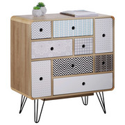 KOMODA, šedá, černá, bílá, barvy dubu - šedá/bílá, Design, kov/kompozitní dřevo (80/85/40cm) - Carryhome
