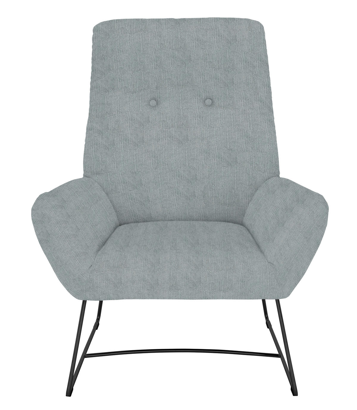 SESSEL in Flachgewebe Hellblau  - Schwarz/Hellblau, Design, Textil/Metall (82/102/81cm) - Pure Home Lifestyle