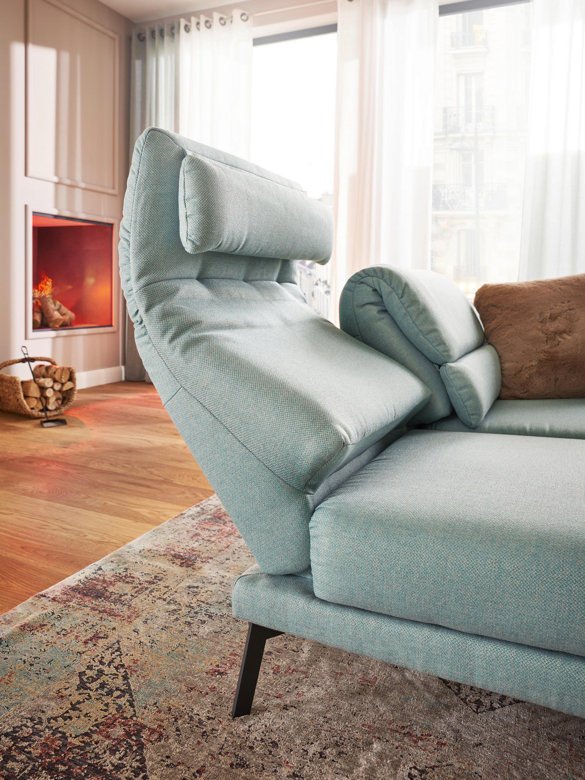 Thumbnail - Dieter Knoll 2-Sitzer-Sofa, Blau, Textil, 178-226x83-113x96-177 cm, Typenauswahl, Fußauswahl, Lederauswahl, Stoffauswahl...