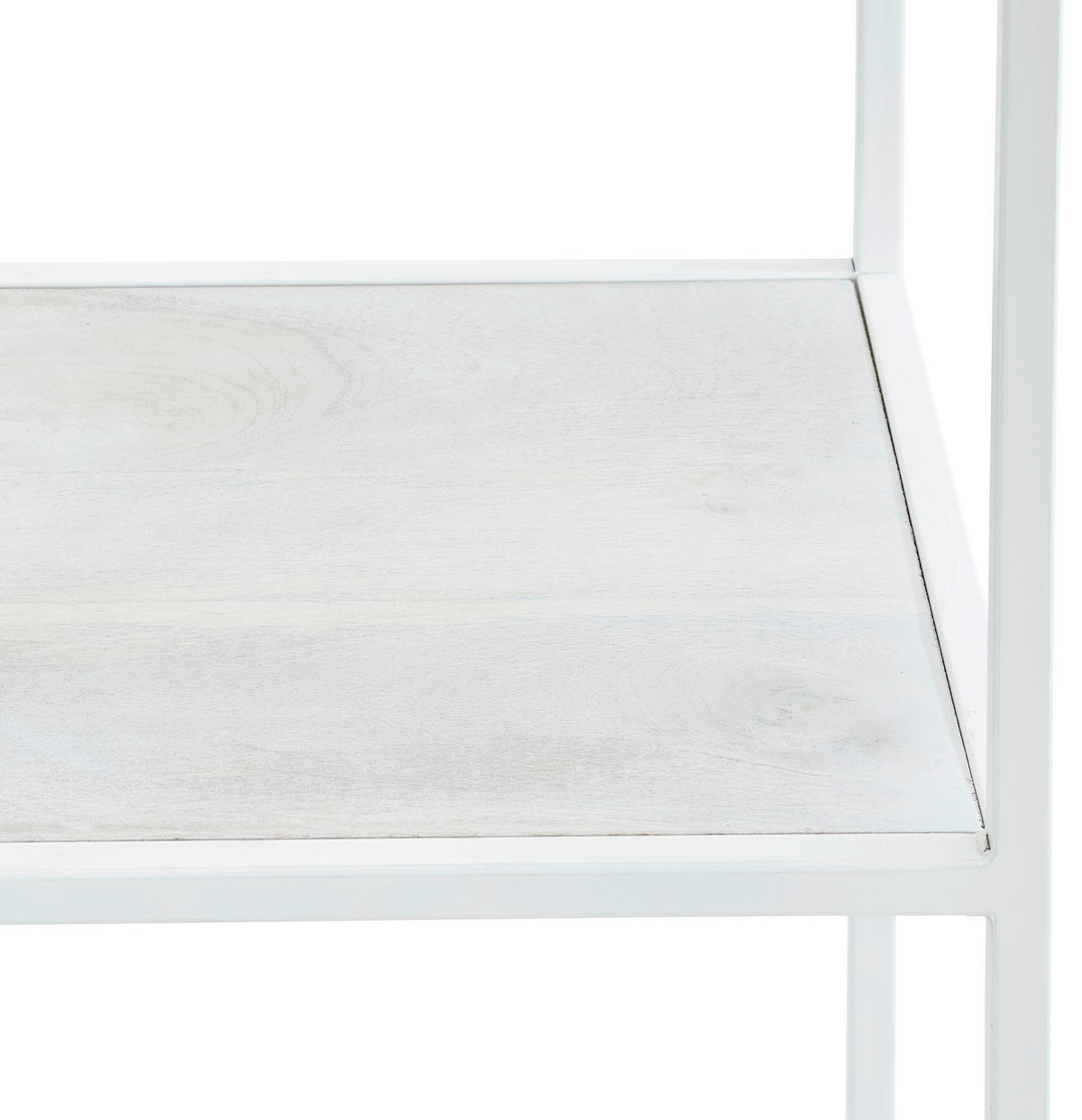 REGAL Mangoholz massiv Weiß  - Weiß, Trend, Holz/Metall (77/150/35cm) - Livetastic