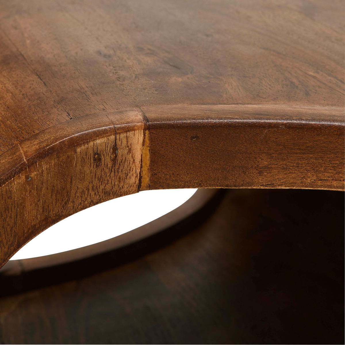 COUCHTISCH Malabo Akazie vollmassiv Freiform Schwarz, Akaziefarben  - Schwarz/Akaziefarben, Design, Holz/Metall (95/39/95cm) - Livetastic