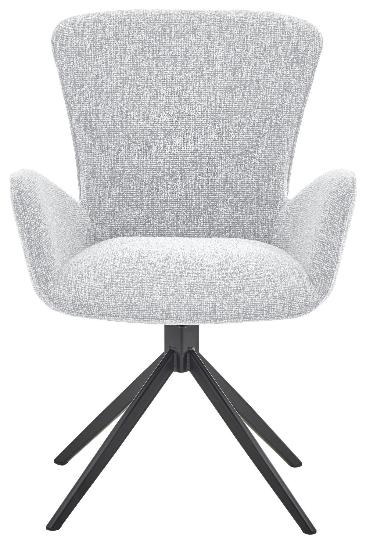 ARMLEHNSTUHL  in Eisen Jacquard, Flachgewebe  - Hellgrau/Schwarz, Design, Textil/Metall (63/92/63cm) - Valdera