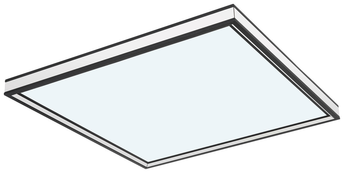 STROPNÉ LED SVIETIDLO, 45/45/8 cm - čierna/opálová, Basics, kov/plast (45/45/8cm)