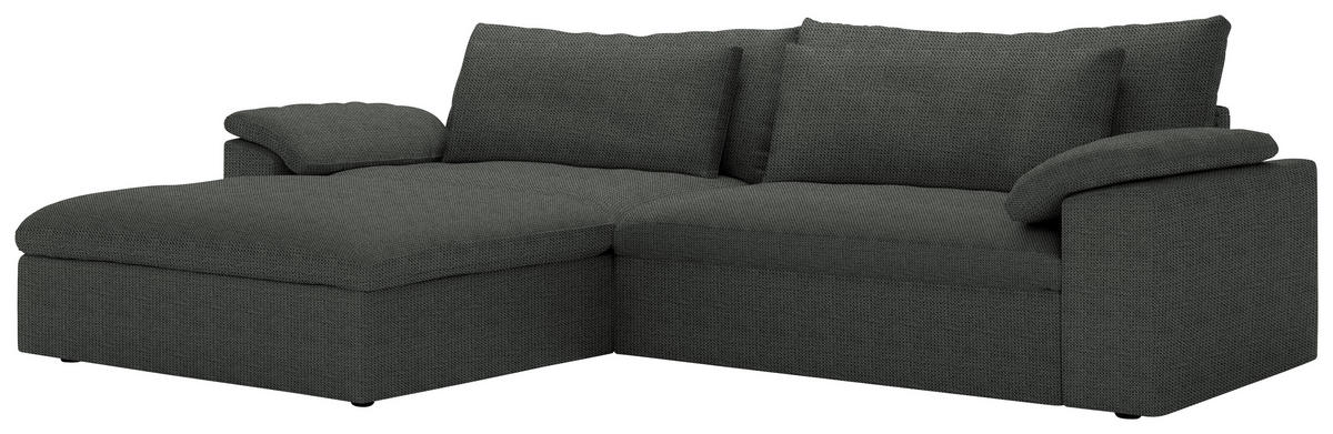 ECKSOFA  Chenille Anthrazit  - Anthrazit/Schwarz, Modern, Kunststoff/Textil (198/306cm) - Carryhome