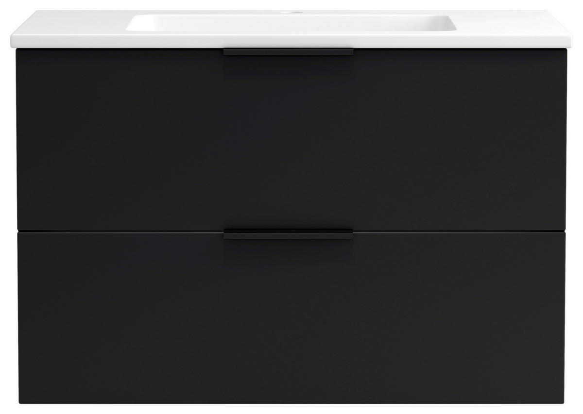 WASCHTISCHKOMBI  - Weiss/Schwarz, Modern, Keramik/Holzwerkstoff (80/54/47cm) - Held