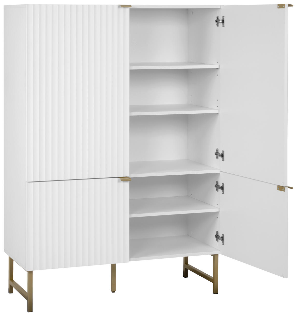 VYSOKÁ KOMODA, bílá, 100/142/41 cm - bílá/barvy zlata, Design, kov/kompozitní dřevo (100/142/41cm) - MID.YOU