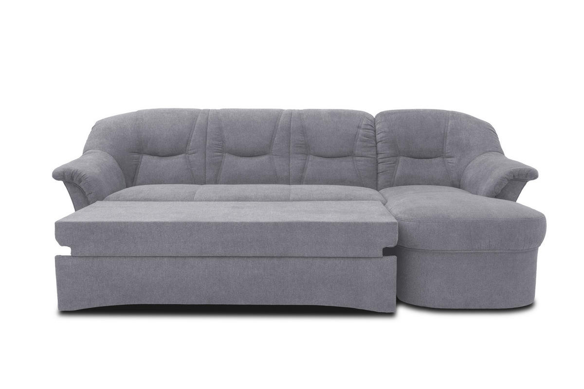 ECKSOFA in Mikrofaser Dunkelgrau  232/146 cm  - Dunkelgrau/Schwarz, KONVENTIONELL, Kunststoff/Textil (232/146cm) - MID.YOU