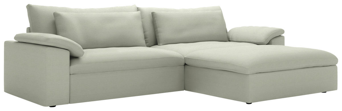 ECKSOFA  Chenille Sandfarben  - Sandfarben/Schwarz, Modern, Kunststoff/Textil (306/198cm) - Carryhome