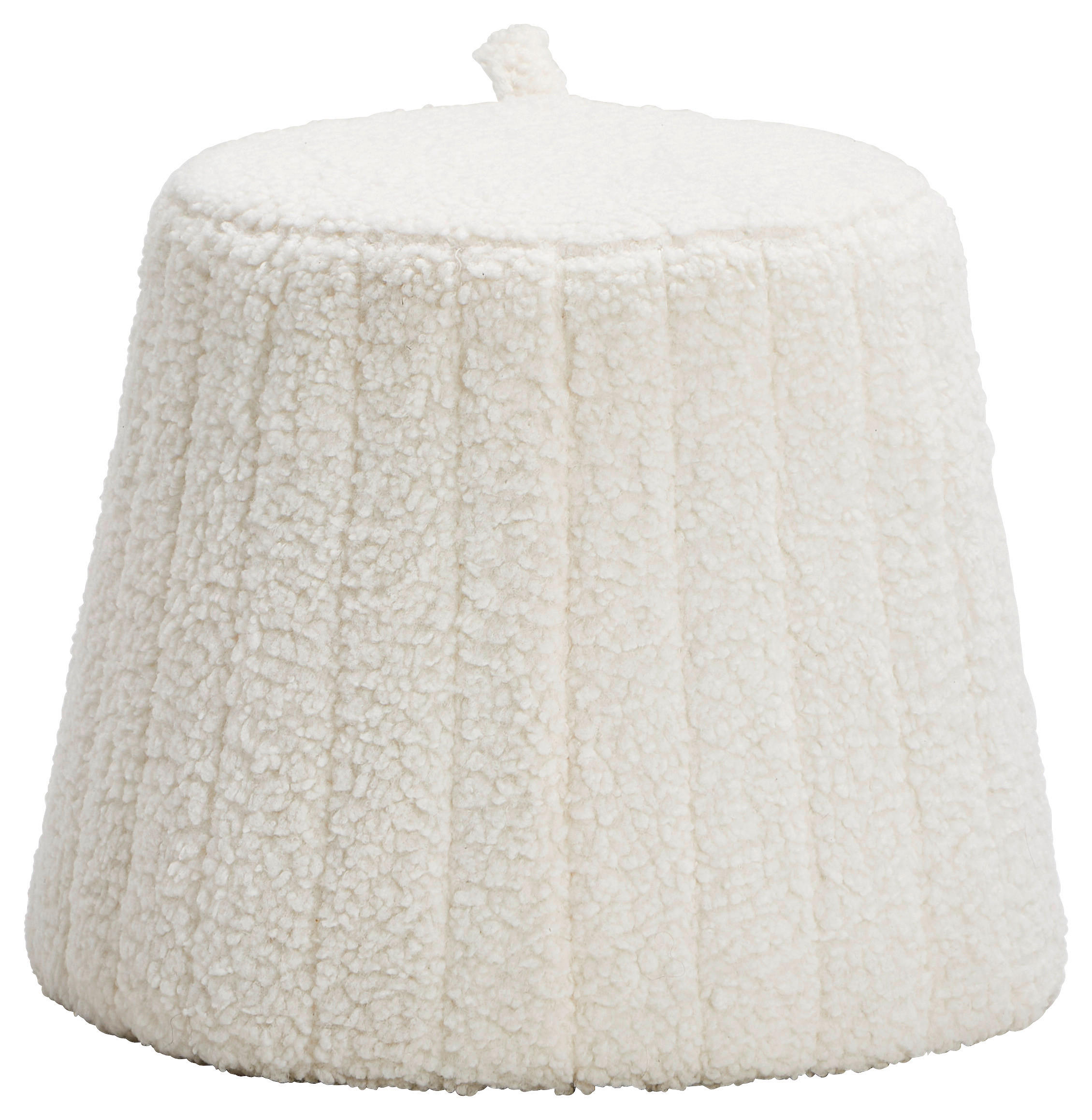 HOCKER Bouclé Naturfarben, Weiß  - Naturfarben/Weiß, Basics, Textil (35/46/38cm) - Livetastic