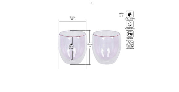 KAFFEEGLAS - Rosa, KONVENTIONELL, Glas (8,8/8,9cm) - Novel