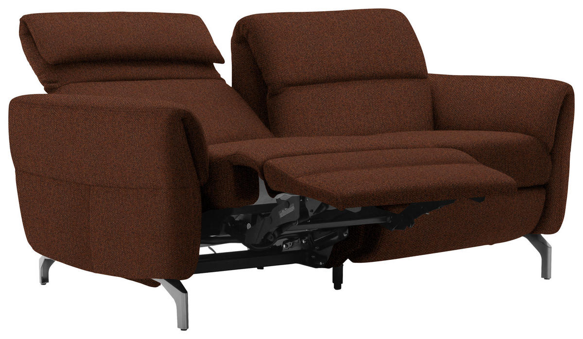 2-SITZER-SOFA in Flachgewebe Kupferfarben  - Nickelfarben/Kupferfarben, Design, Textil/Metall (186/87/100cm) - Schöner Wohnen