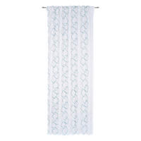 HOTOVÝ ZÁVĚS, průhledné, 140/245 cm - bílá/petrolej, Konvenční, textil (140/245cm) - Esposa