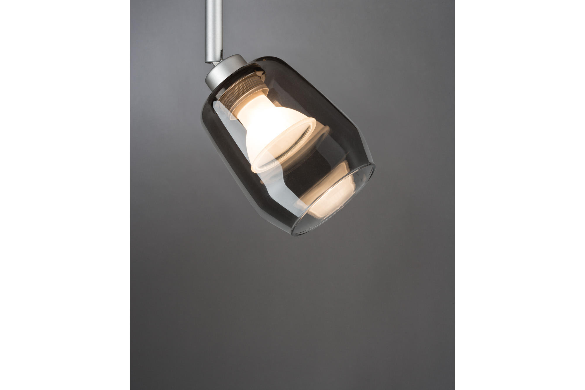 SCHIENENSYSTEM-LEUCHTENSCHIRM - Grau, Design, Glas (8/9,5cm) - Paulmann