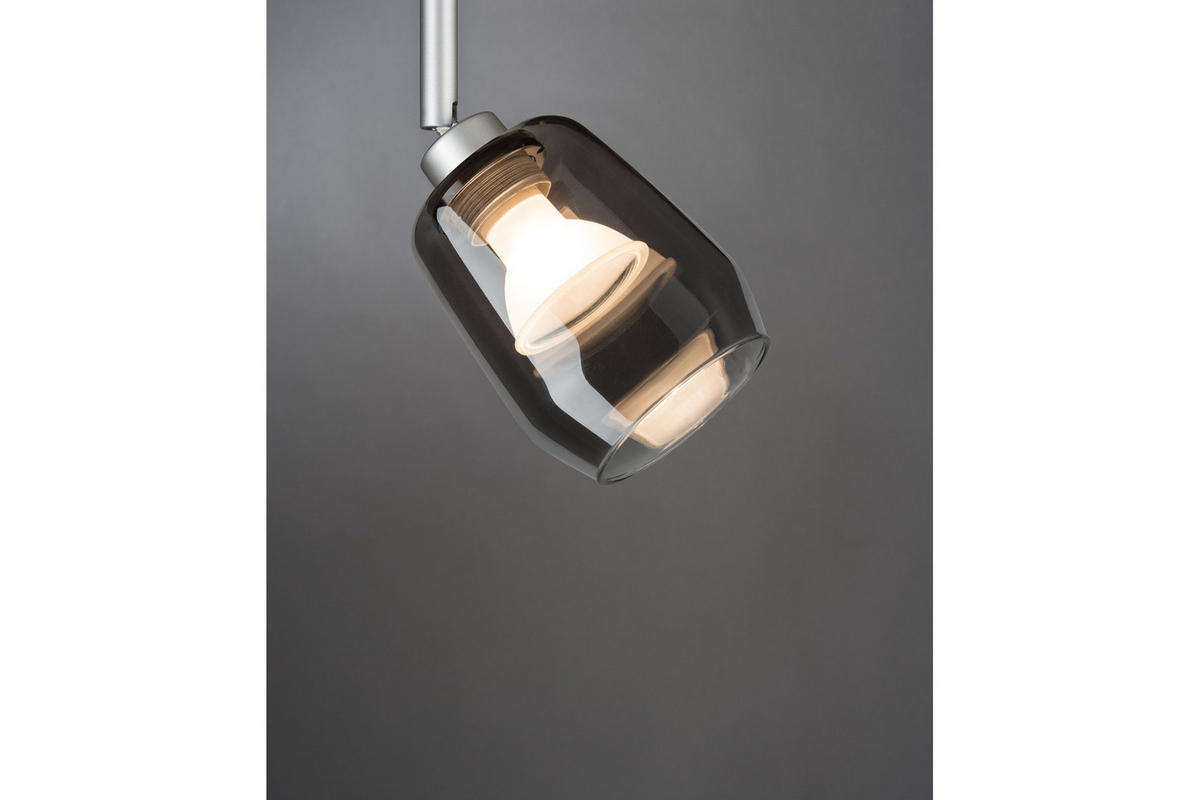 SCHIENENSYSTEM-LEUCHTENSCHIRM URail 8/9,5 cm   - Grau, Design, Glas (8/9,5cm) - Paulmann