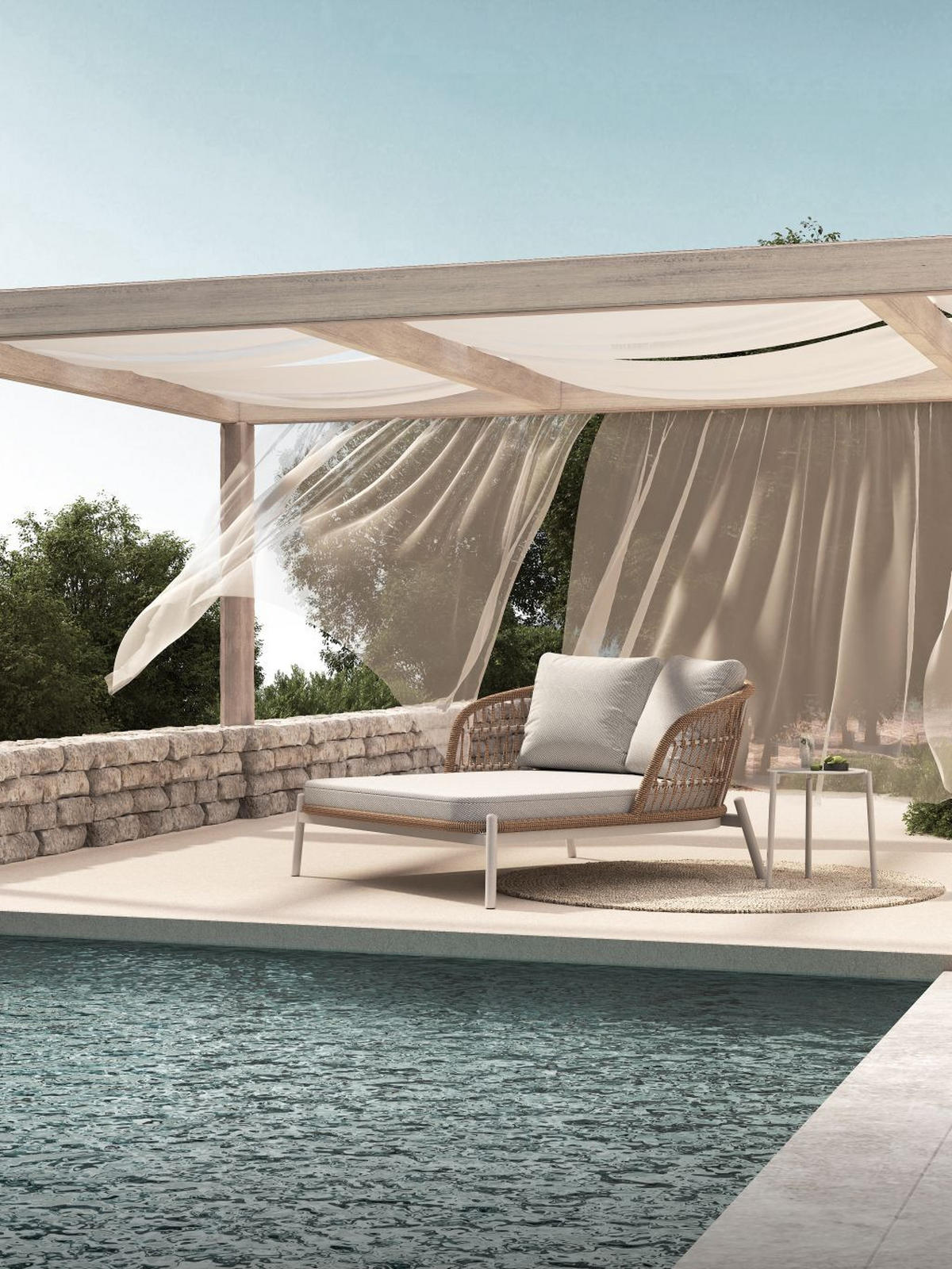 LEŽALJKA VRTNA  bijela, bež  metal, plastika, tekstil      - bijela/bež, Moderno, metal/tekstil (182/78/149cm) - Ambia Garden