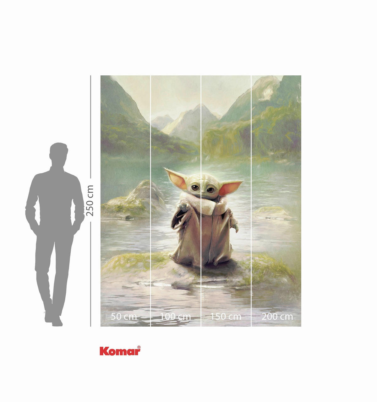 FOTOTAPETE THE MANDALORIAN GROGU  - Grün, Design, Textil (200/250cm) - Star Wars