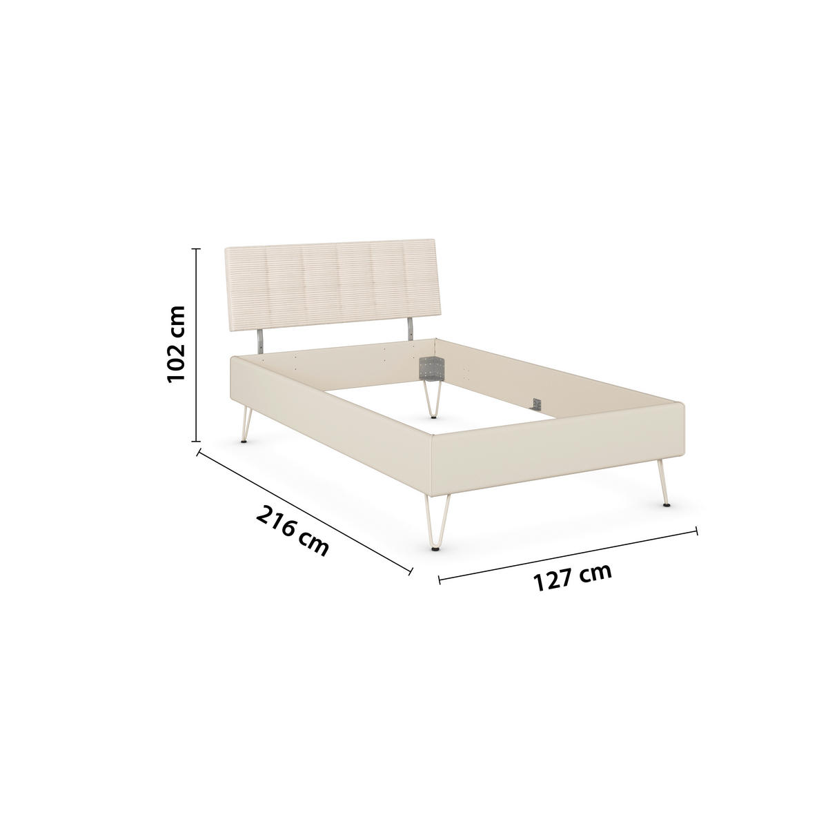 BETT 120/200 cm  in Champagner  - Champagner, Design, Textil/Metall (120/200cm) - Carryhome