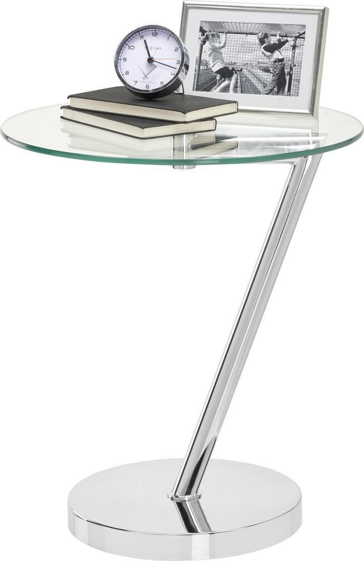 KISASZTAL fém, Üveg 45/45/52 cm  - króm/átlátszó, Basics, Üveg/fém (45/45/52cm) - Xora