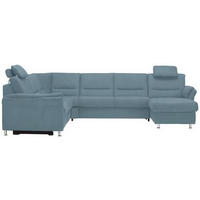 WOHNLANDSCHAFT in Mikrofaser Hellblau  - Alufarben/Hellblau, Konventionell, Textil/Metall (262/335/173cm) - Beldomo System