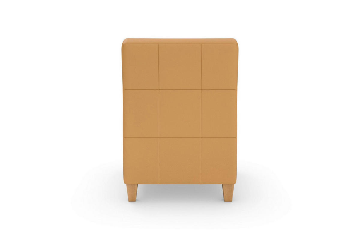 SESSEL in Echtleder Currygelb  - Currygelb/Eichefarben, Basics, Leder/Holz (70/93/75cm) - Sit & More