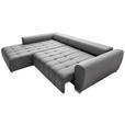 ECKSOFA in Webstoff Dunkelbraun  - Dunkelbraun/Silberfarben, MODERN, Kunststoff/Textil (218/304cm) - Carryhome