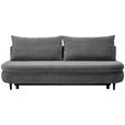 SCHLAFSOFA in Webstoff, Plüsch Grau  - Schwarz/Grau, Design, Holz/Textil (213/89/105cm) - Novel